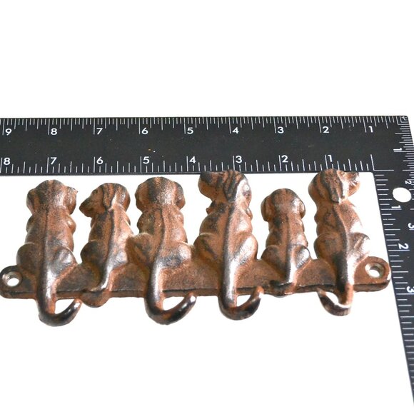 Cast Iron Dog Leash Keys Holder Wall Decor - Picture 3 of 5